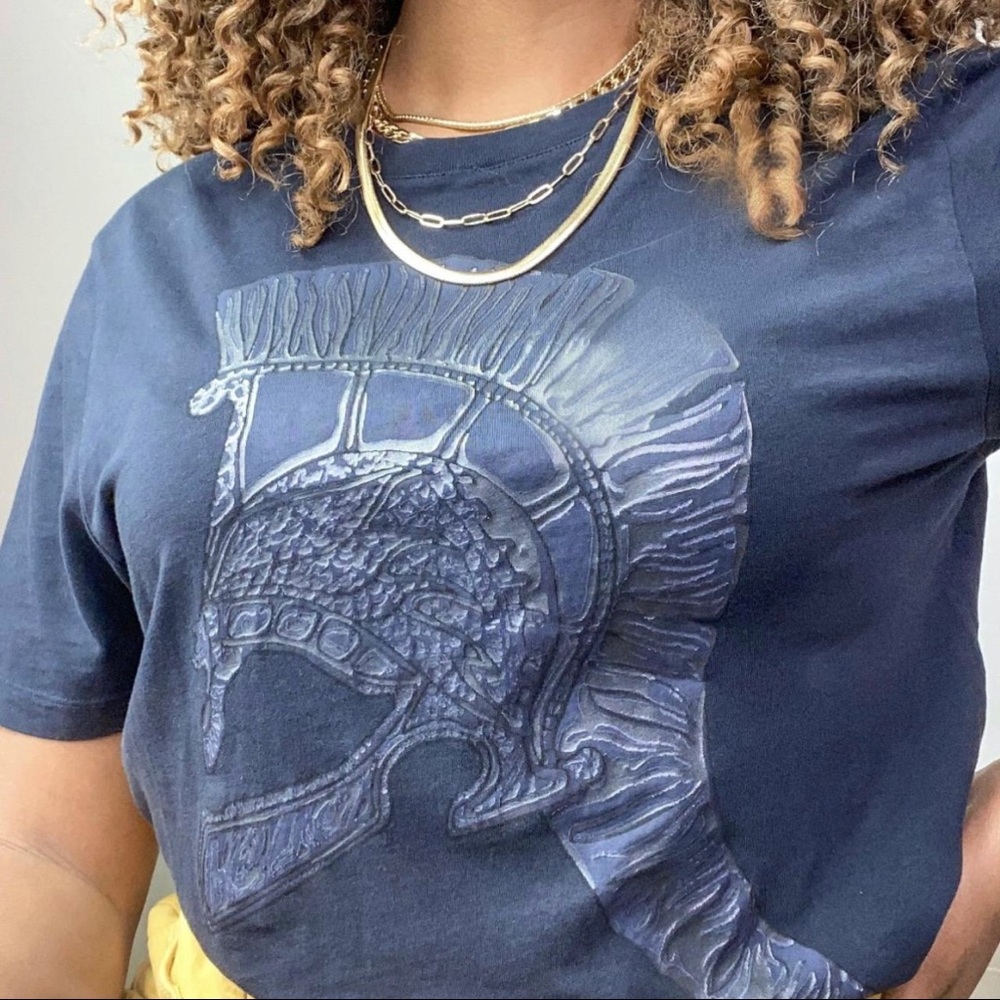 Versace Warrior logo t-shirt, soft vintage luxury cotton tee